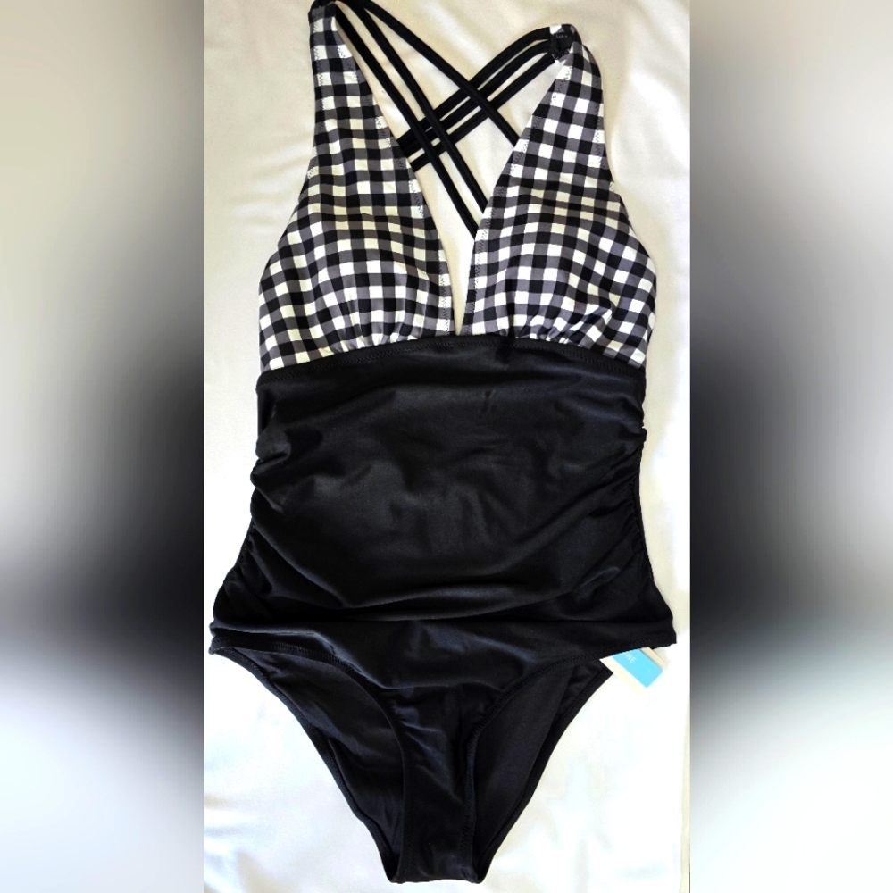 NWT -CupShe Gingham Ruched One Piece Swimsuit- SAME DAY SHIP ORDER BY 4PM PST
